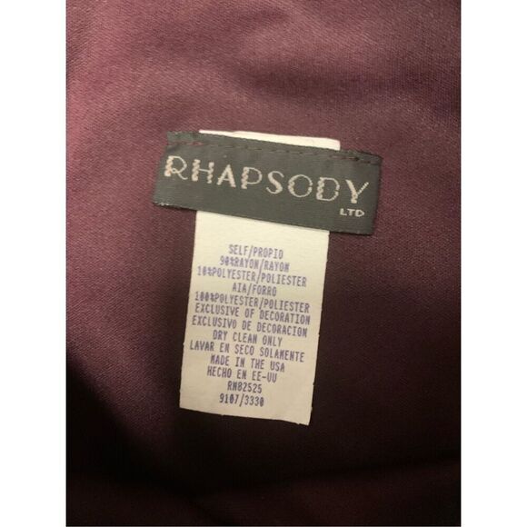 Vintage Plum Velour Textured Giwn By Rhapsody - Picture 5 of 10